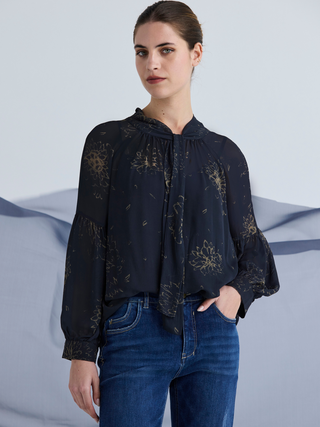 Crown Top - Crown Print Midnight Blue