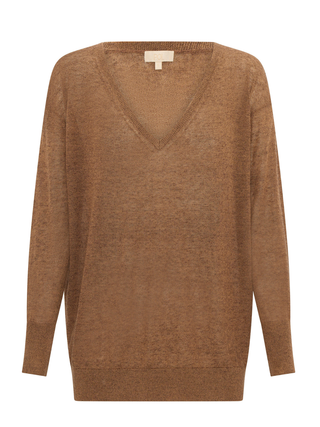 Vaun V-Neck Knit - Toffee