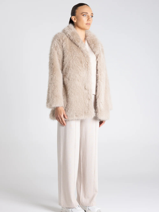 Faux Fur Coat - Oat