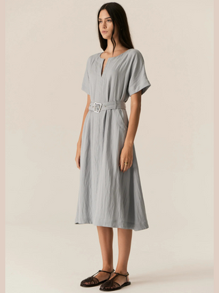 Faire Belted Dress - Sky