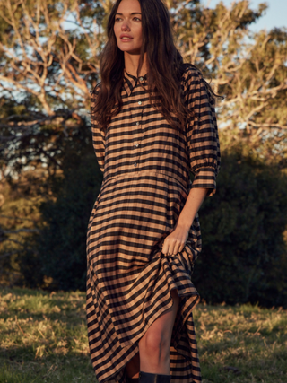 Befit Dress - Toffee Black Check
