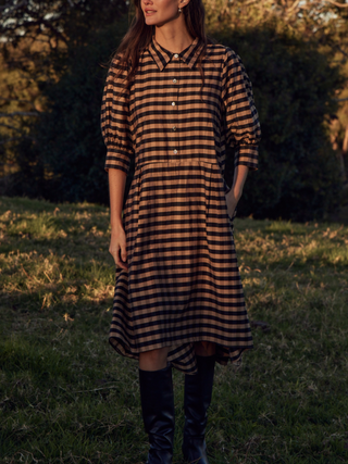 Befit Dress - Toffee Black Check