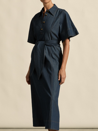 Cameo Dress-Dark Chambray
