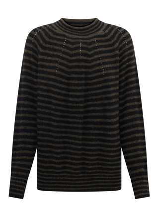 Carmel Striped Knit - Black/Chocolate