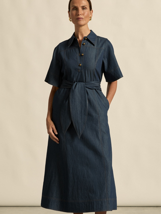 Cameo Dress-Dark Chambray