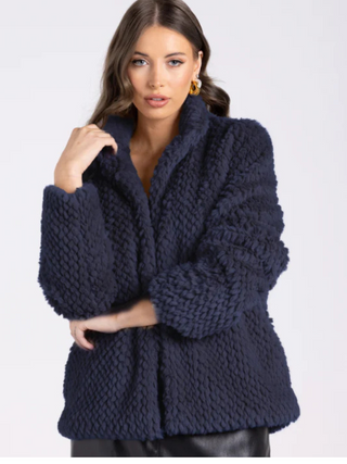 Teddy Coat Short - Navy