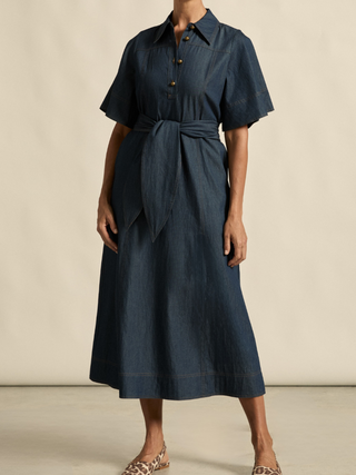 Cameo Dress-Dark Chambray