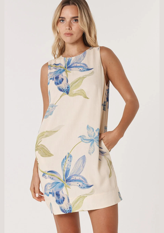 Anthea Shift Dress - White Floral