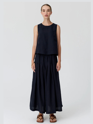 Frankie Pleat Skirt - Ink