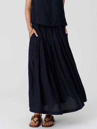 Frankie Pleat Skirt - Ink